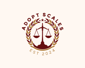 Justice Scale Wreath logo design