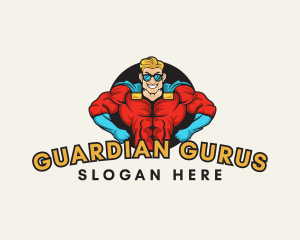 Cartoon Superhero Guy logo