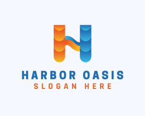 Warm & Cold Letter H logo design