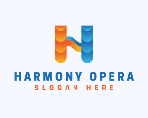 Warm & Cold Letter H logo design