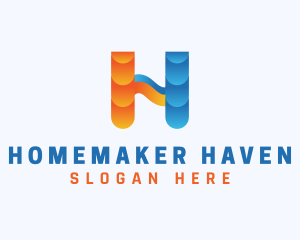 Warm & Cold Letter H logo design