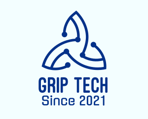 Blue Tech Propeller  logo design