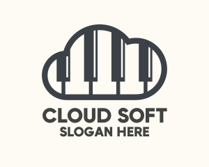 Music Piano Cloud logo design