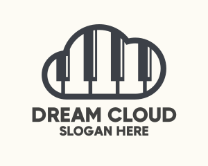 Music Piano Cloud logo design