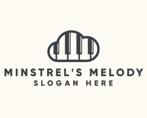 Music Piano Cloud logo design