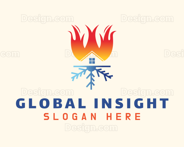 Home Flame Snowflake Logo