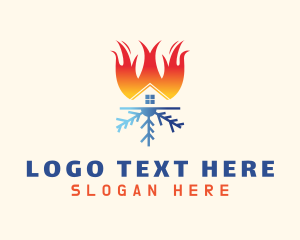 Home Flame Snowflake Logo