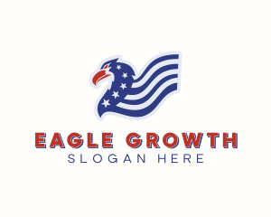 Patriotic Stars Eagle logo design