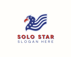 Patriotic Stars Eagle logo design