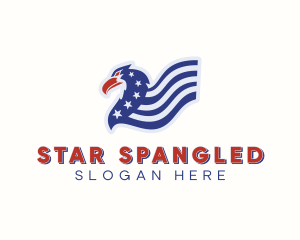 Patriotic Stars Eagle logo design