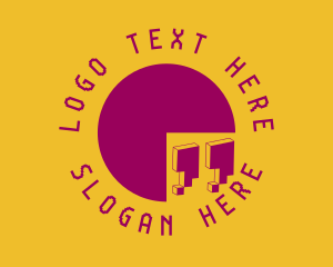 Digital Pixel Circle Quotes logo