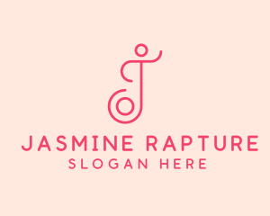 Pink Wellness Spa Letter J logo design