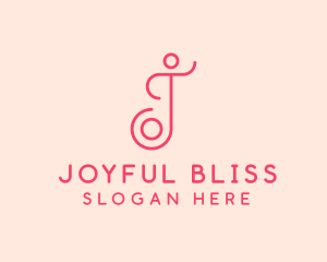 Pink Wellness Spa Letter J logo design