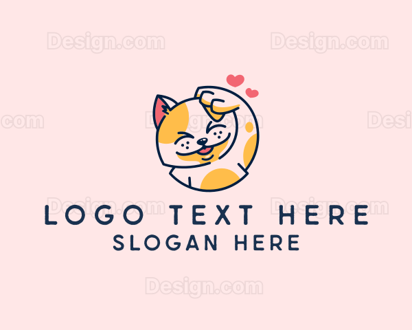 Cute Cat Heart Logo