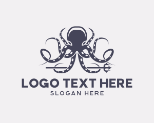 Fantasy Trident Kraken logo