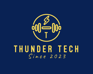 Thunder Gym Dumbbell  logo design