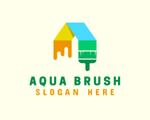 House Renovation Paint Brush logo design