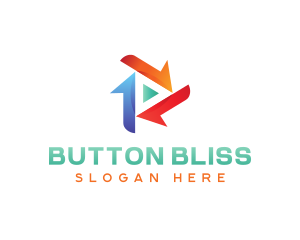 Media Play Button logo design