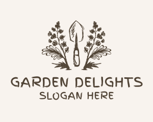 Flower Shovel Gardening  logo design