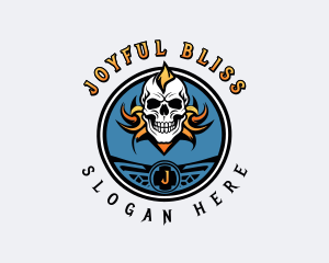 Skull Undead Biker Gang logo design