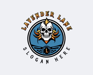 Skull Undead Biker Gang logo design