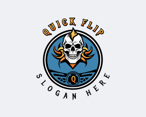 Skull Undead Biker Gang logo design