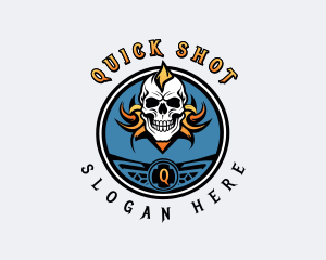 Skull Undead Biker Gang logo design