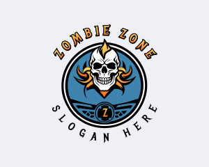 Skull Undead Biker Gang logo design