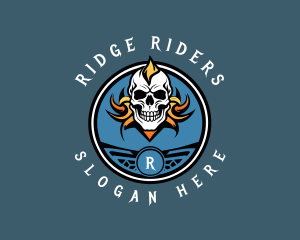 Skull Undead Biker Gang logo design