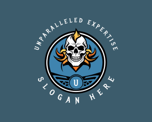 Skull Undead Biker Gang logo design