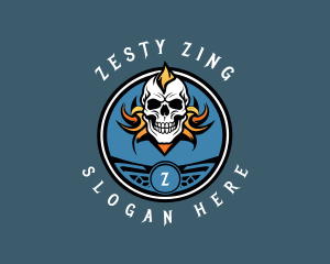 Skull Undead Biker Gang logo design