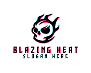 Glitch Gaming Skull Fire logo