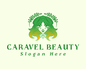 Beautiful Nature Woman Face logo design