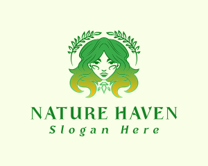 Beautiful Nature Woman Face logo design