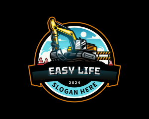 Construction Heavy Equipment Excavator  logo design