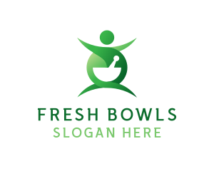 Human Mortar Pestle logo design