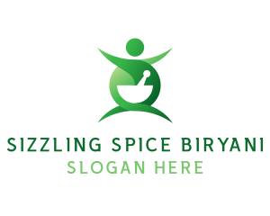 Human Mortar Pestle logo design