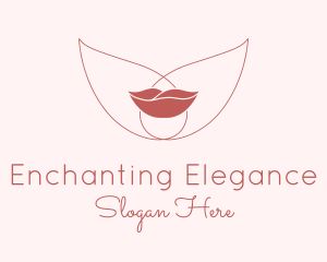 Minimalist Woman Lips logo design