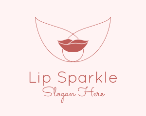 Minimalist Woman Lips logo design