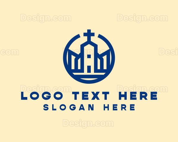 Minimalist Blue Church Logo