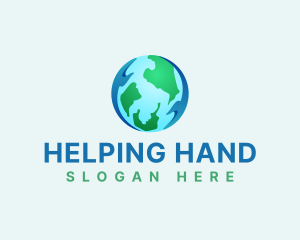 Charity Hands Globe logo design