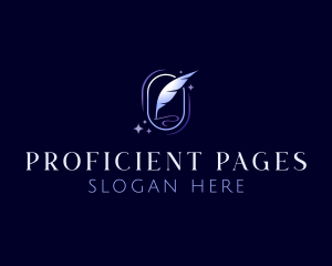 Writing Quill Pen Signing logo
