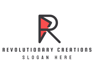 Geometric R Outline logo design