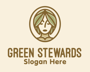 Green Woman Vanity Mirror logo design