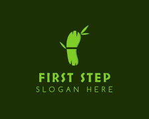 Green Bamboo Footprint logo design