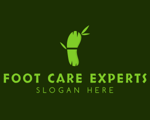 Green Bamboo Footprint logo design