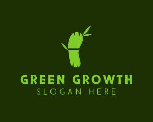 Green Bamboo Footprint logo design