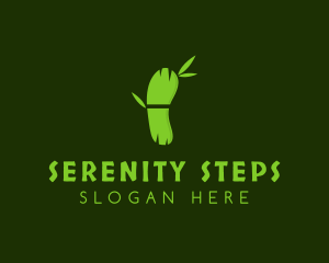 Green Bamboo Footprint logo design