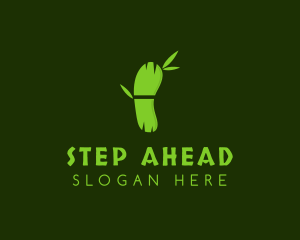 Green Bamboo Footprint logo design