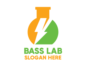 Lab Flask Thunder logo design